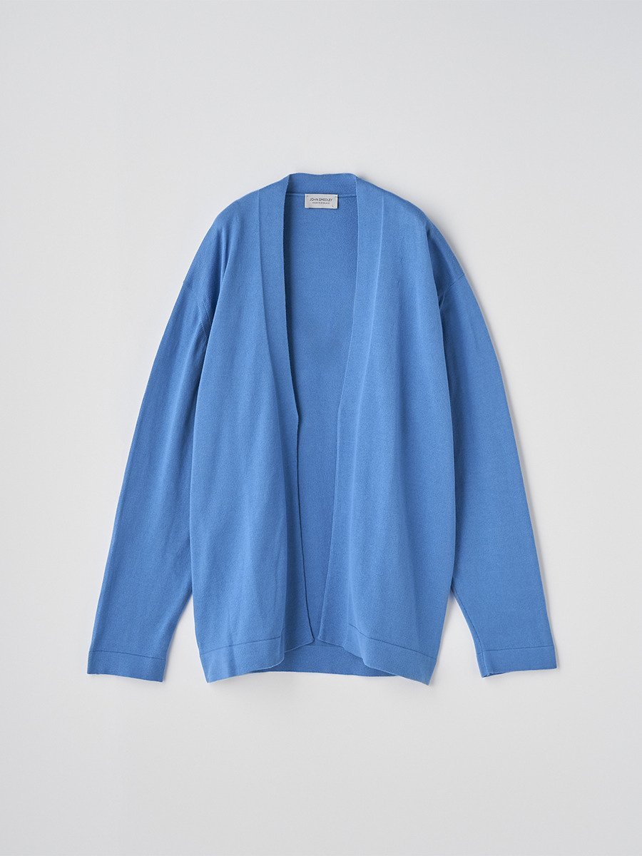 JOHN SMEDLEY ボタンレス長袖カーディガン ｜ S4680 ｜ 24G ジョンスメドレー トップス ニット ブルー【送料無料】