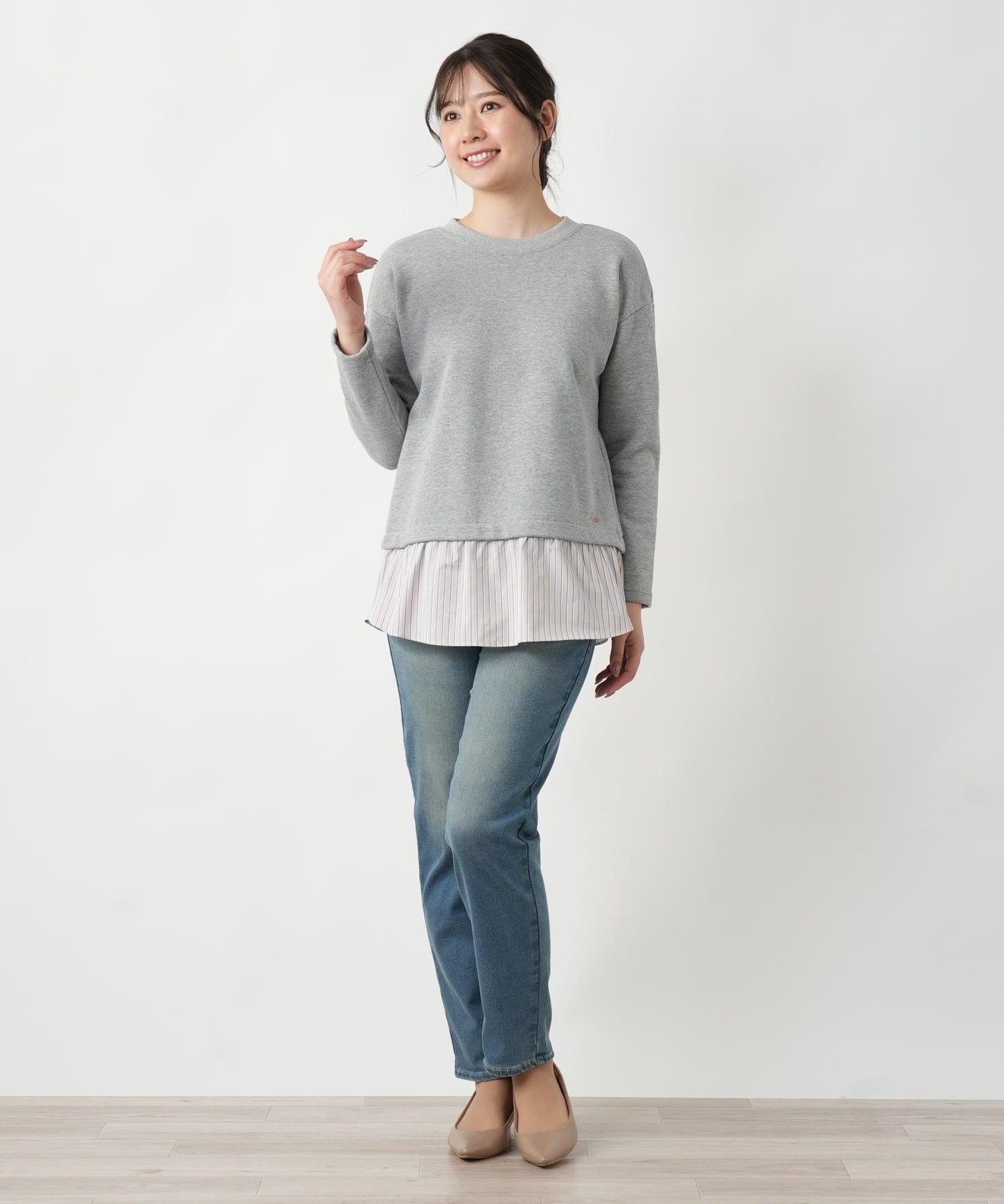 Leilian レイヤードトップス【MUSE BY ROCHAS Premiere】 レリアン トップス カットソー・Tシャツ ブラウン