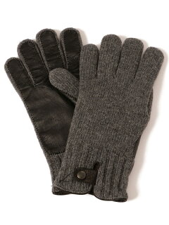 Knit Leather Gloves 118-74-0013: Dark Grey Knit Leather Gloves 118-74-0013: Dark Grey