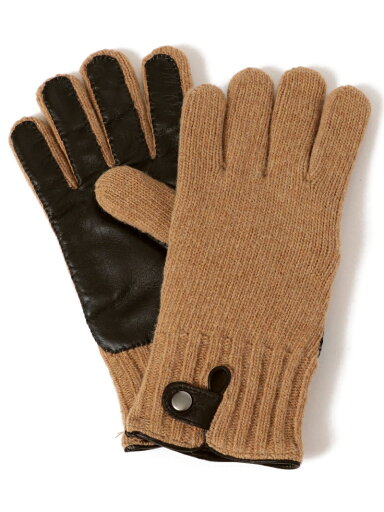 Knit Leather Gloves 118-74-0013: Khaki Knit Leather Gloves 118-74-0013: Khaki