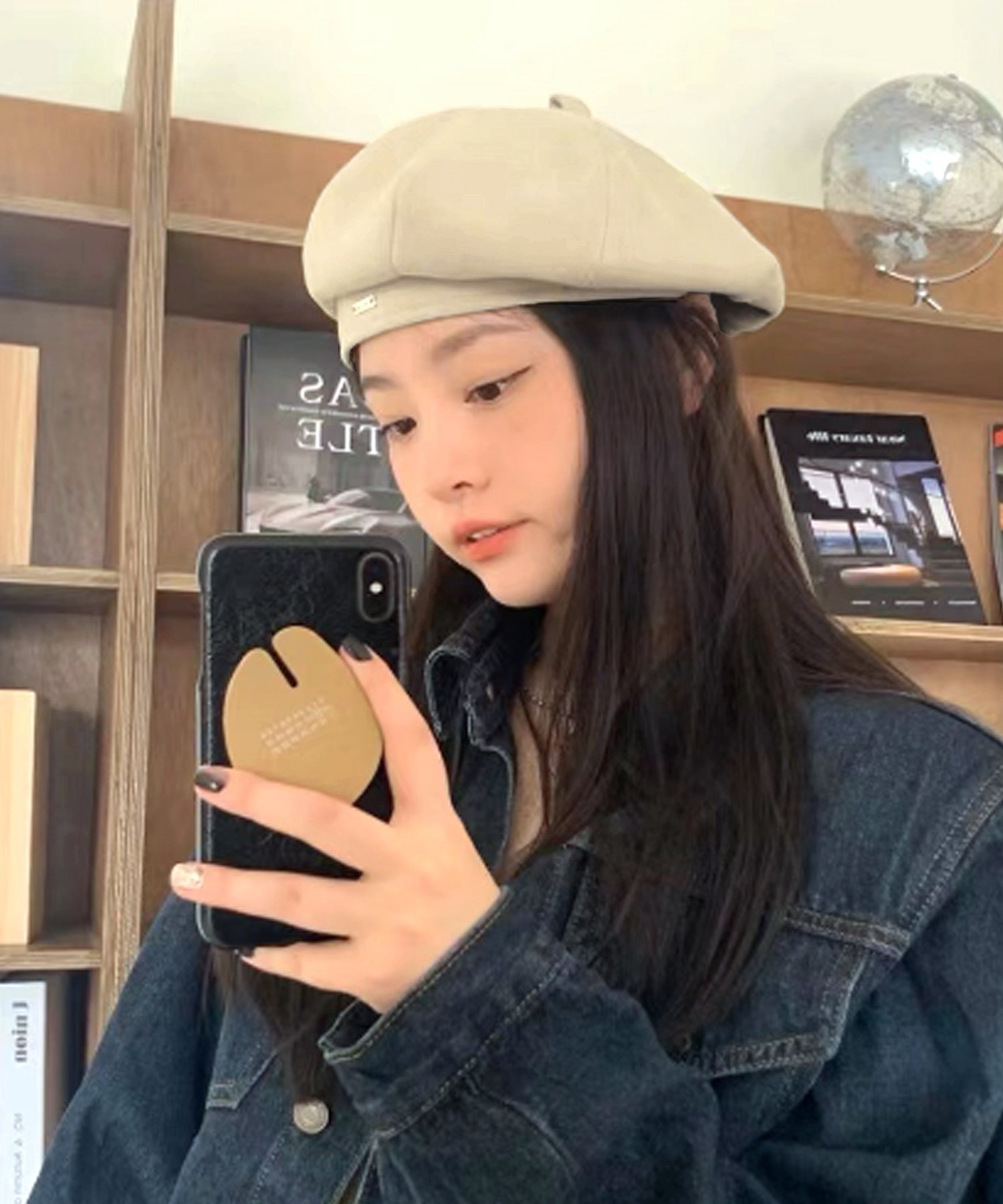 【SALE／19%OFF】Dewlily 【Dewlily】ワンポイントベレー帽 アミュレット 帽子 ハンチング・ベレー帽 ブラック ブラウン ベージュ
