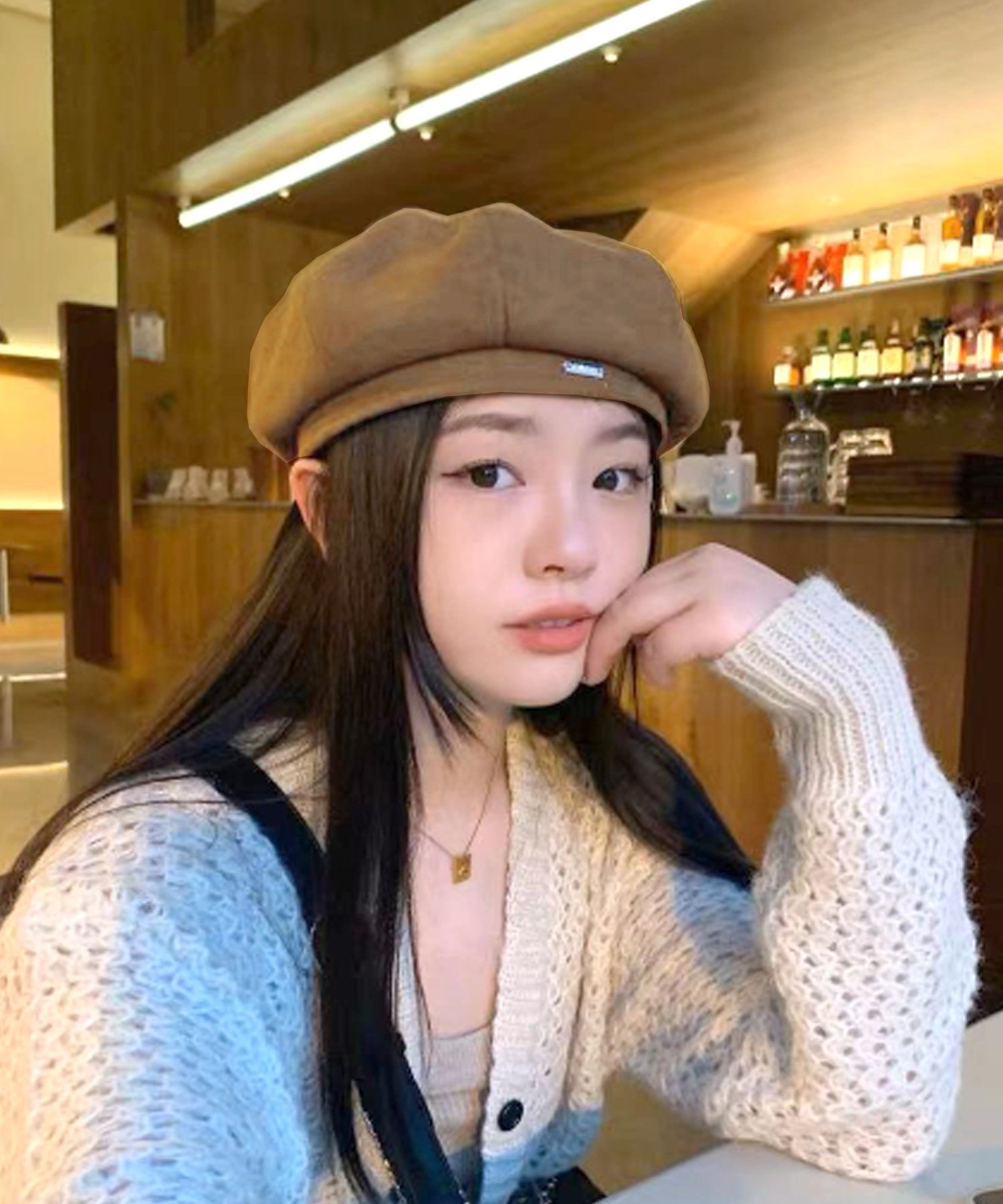 【SALE／19%OFF】Dewlily 【Dewlily】ワンポイントベレー帽 アミュレット 帽子 ハンチング・ベレー帽 ブラック ブラウン ベージュ