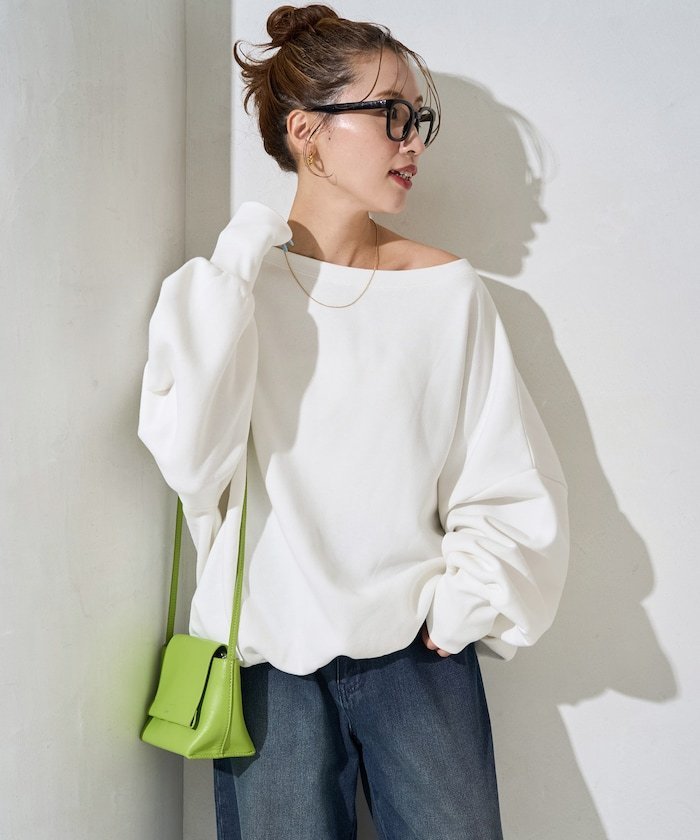 FREAK'S STORE オフショルダー 裏起毛 スウェット プルオーバー【限定展開】 25AW フリークスストア トップス スウェット・トレーナー ブルー ブラック グレー ホワイト【送料無料】のサムネイル