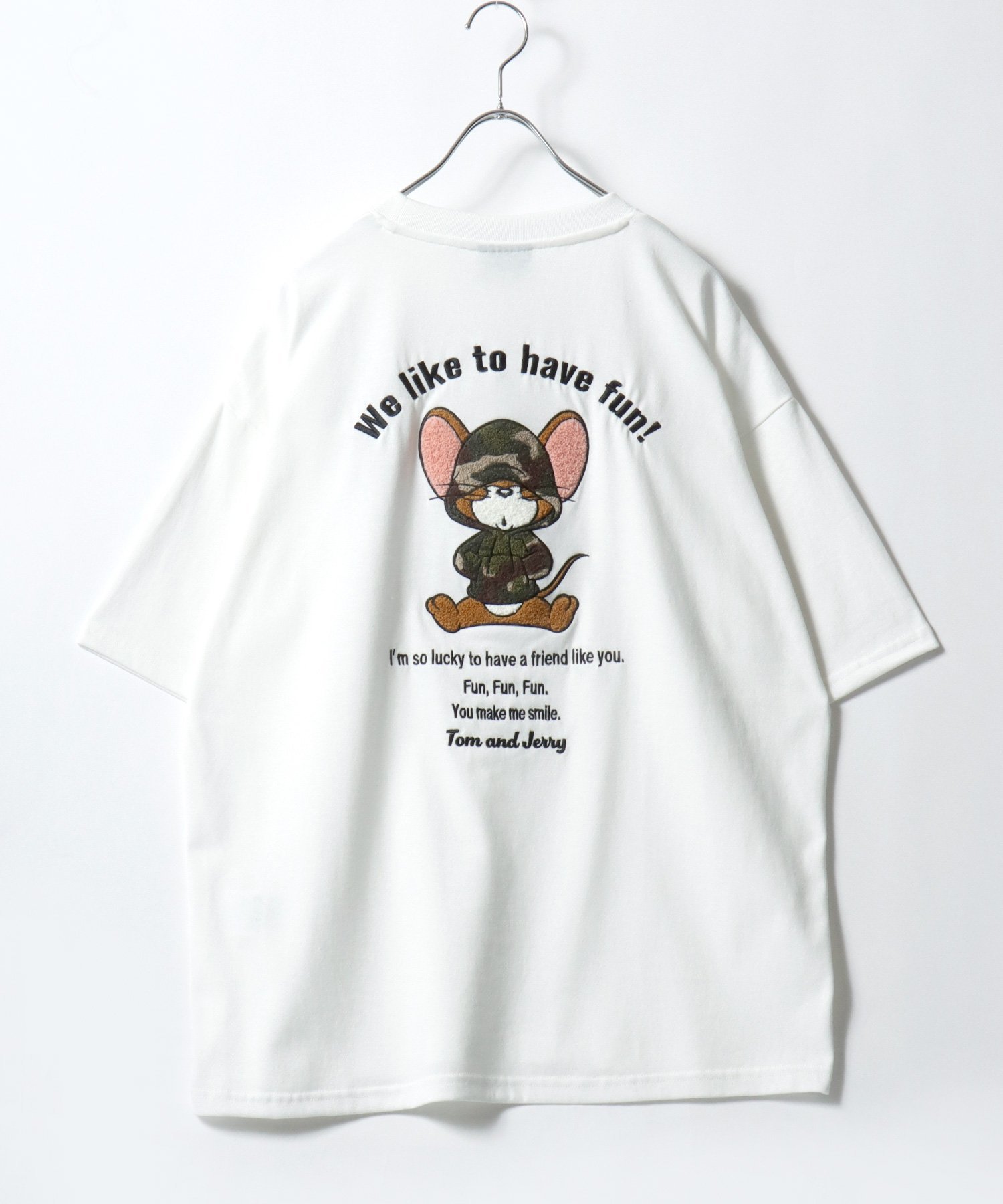 トムとジェリー Tom and Jerry トムとジェリー Tシャツ メンズ オーバーサイズ ワンポイント サガラ刺繍 （2枚目）