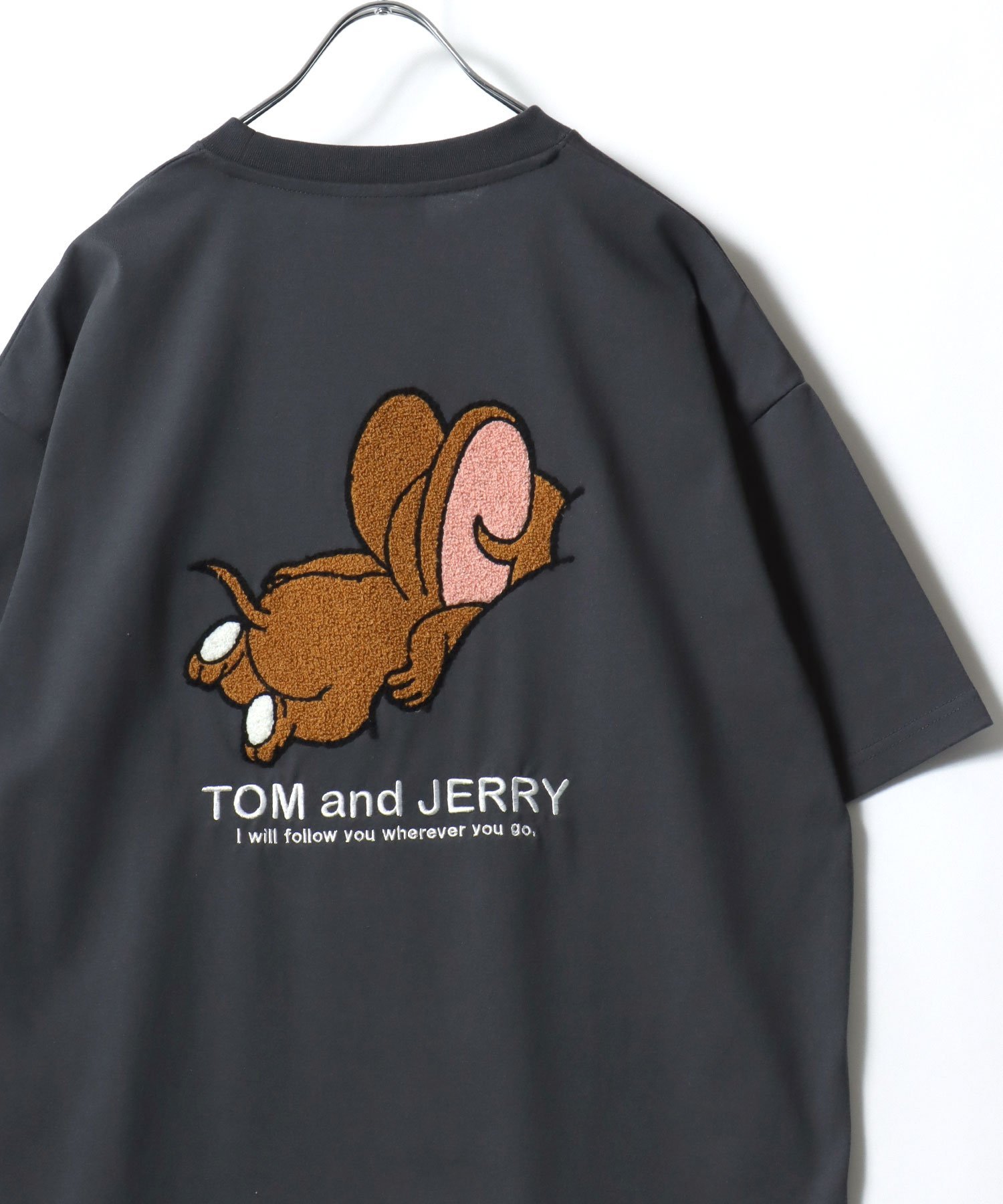トムとジェリー 【再入荷】Tom and Jerry トムとジェリー Tシャツ メンズ オーバーサイズ ワンポイント サガラ刺繍 半袖 ティーシャツ レディース ユニセックス マルカワ トップス カットソー・Tシャツ ブラック ブルー ホワイト ネイビー グレー ベージュ