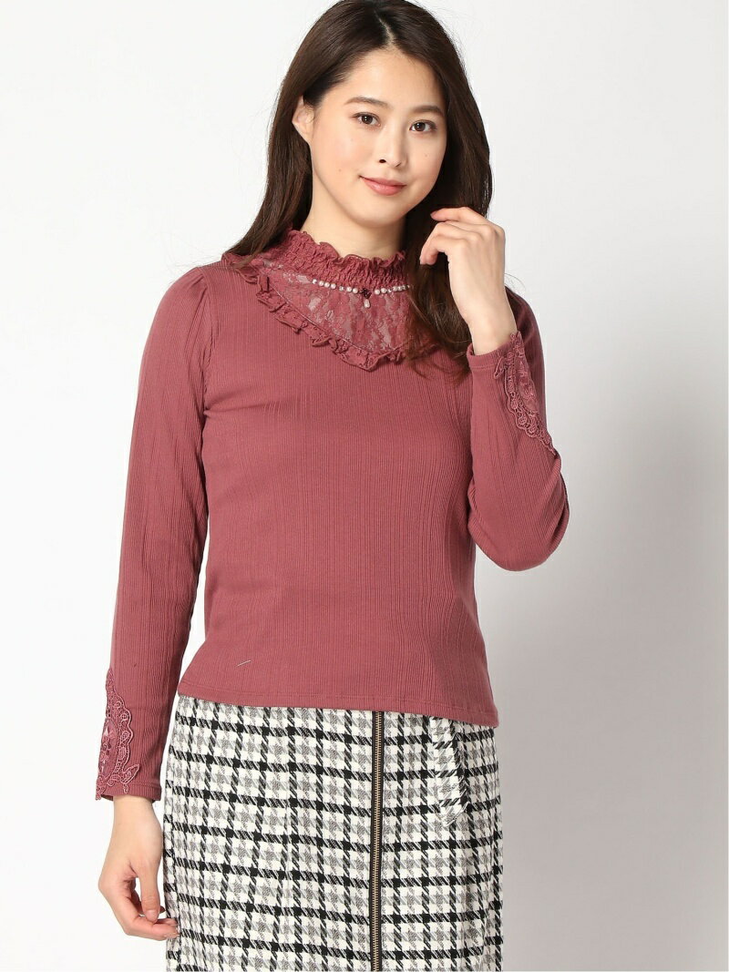 【SALE／33%OFF】axes femme (W)袖モチーフレースリブPO アクシーズファム トップス カットソー・Tシャツ ピンク ブラック ホワイトのサムネイル