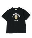 A BATHING APE BAPE LOGO MONOGRAM COLLEGE TEE M C ア ベイシング エイプ トップス カットソー・Tシャツ ブラック ホワイト【送料無料】