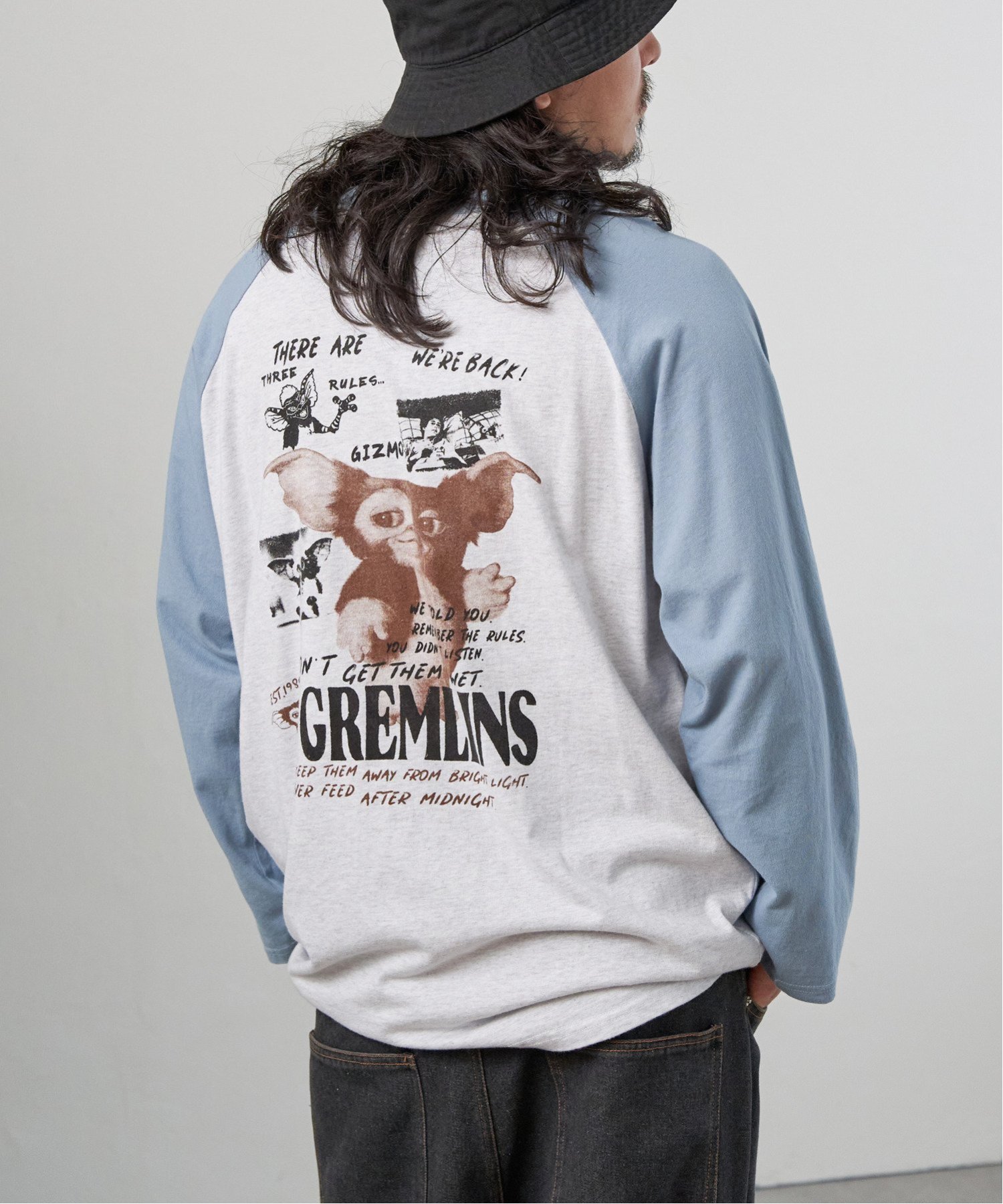 VENCE share style MENs GREMLINS グレムリン ラグランロンTシャツ ヴァンス エクスチェンジ トップス カットソー・Tシャツ グレー ホワイト ブラック