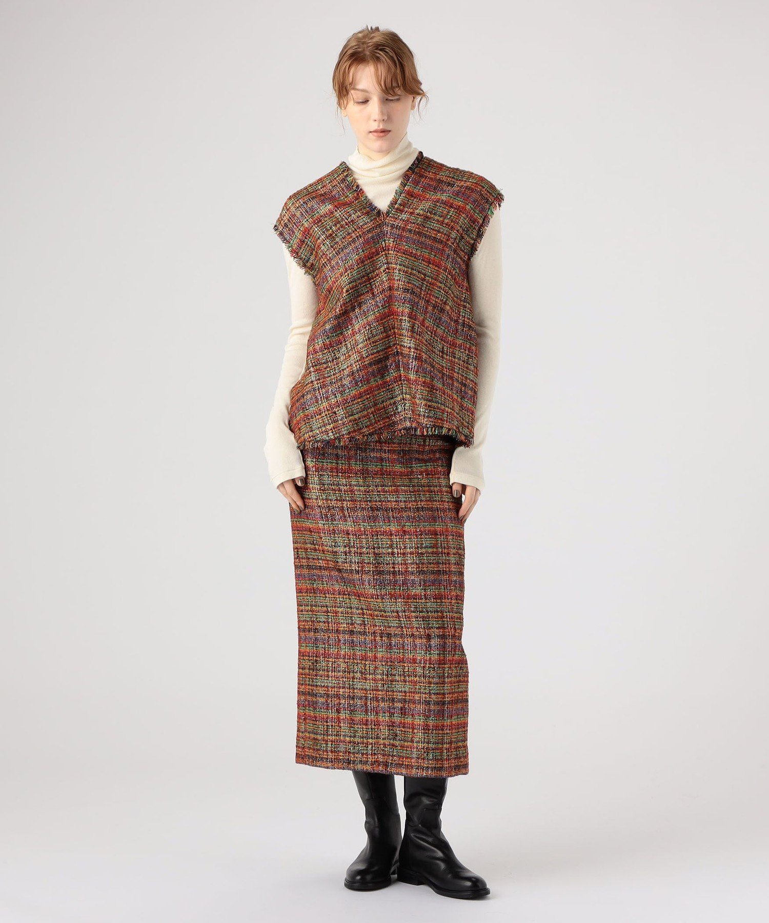 【SALE／60%OFF】MACPHEE マルチスパーク Vネックベスト トゥモローランド トップス シャツ・ブラウス レッド【送料無料】