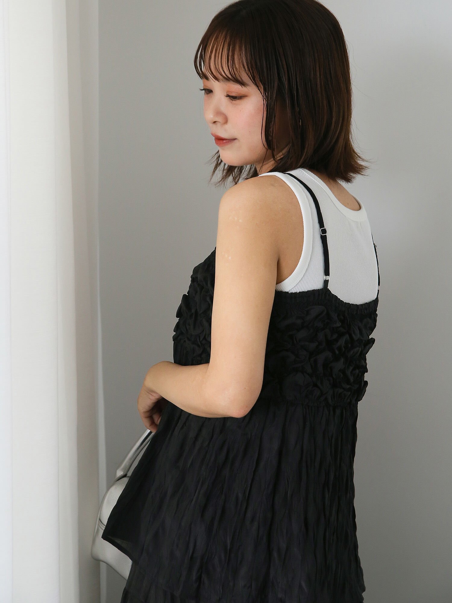 【SALE／60%OFF】ehka sopo ◎シャーリングキャミビスチェ エヘカソポ トップス シャツ・ブラウス ベー..