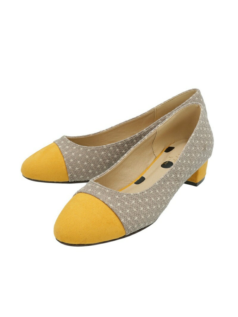 【SALE／83%OFF】Scramble バイカラードットローヒールパンプス スクランブル シューズ・靴 パンプス ベージュ ブラック グレーのサムネイル