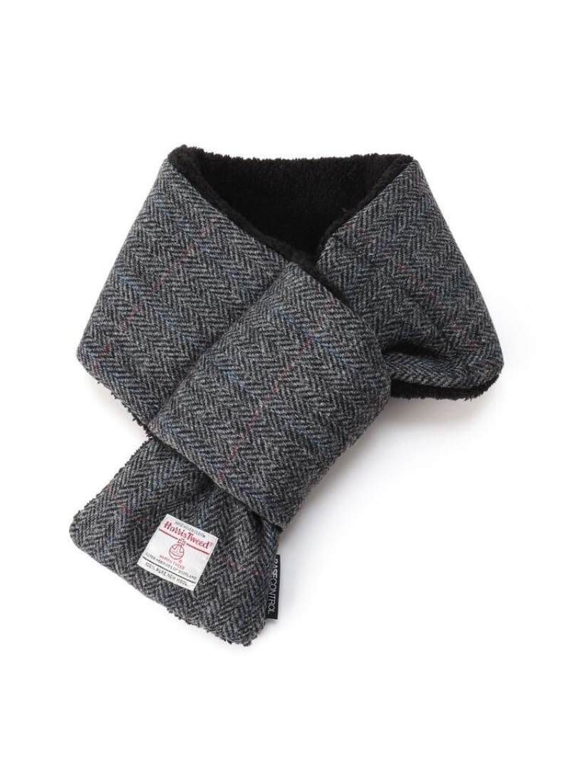 【SALE／30%OFF】BASECONTROL Harris Tweed ハリス ツィード 差し込み ボアマフラー ベース ステーション ファッショングッズ マフラー/スヌード グレー ブラック ベージュ レッド ブルー ネイビー