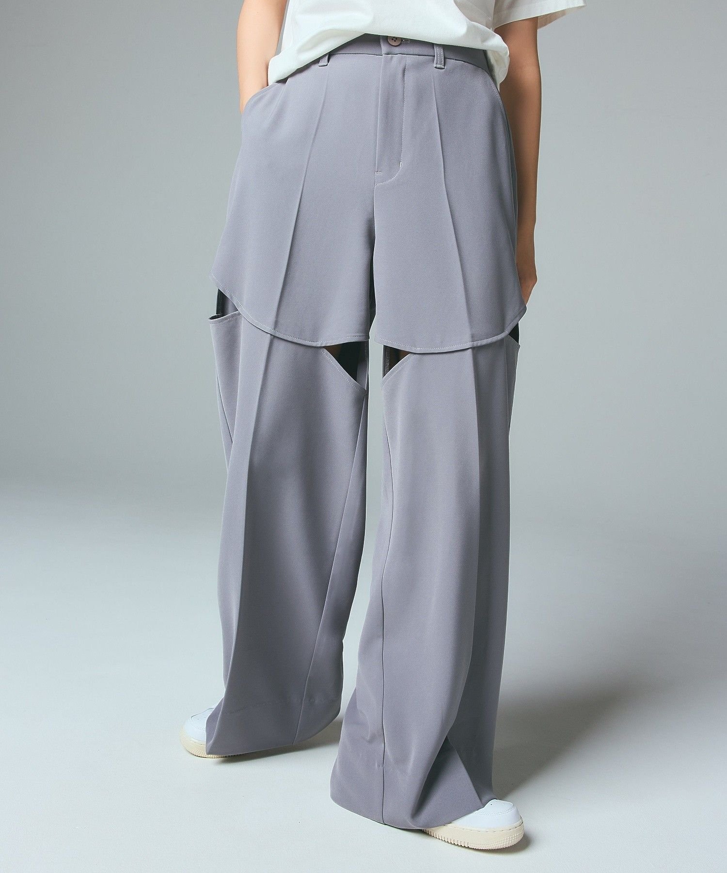 X-girl CURVED CUT PANELED PANTS エックスガール パンツ その他のパンツ ブラック