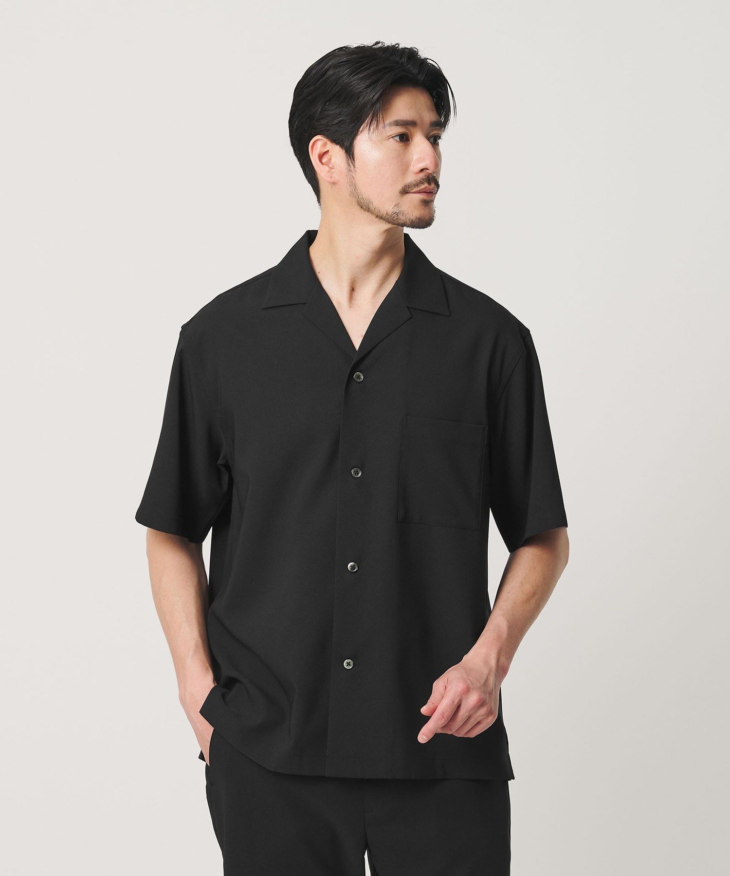 BEAUTY&YOUTH UNITED ARROWS  Reflax オープンカラー シャツ ビューティー＆ユース　ユナイテッドアローズ トップス シャツ・ブラウス ベージュ グレー ブラック