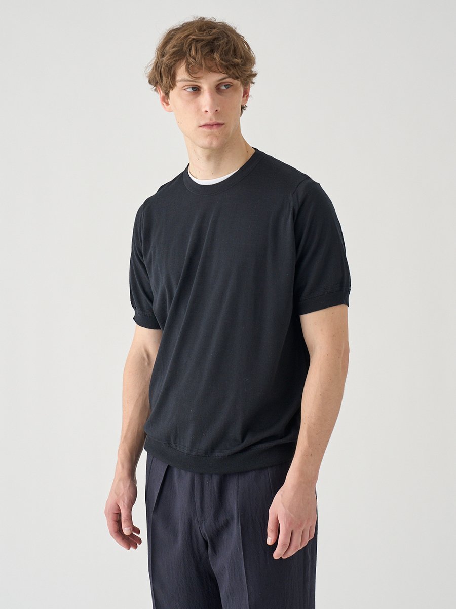 JOHN SMEDLEY [Anglo Indian Gauze]ティッピングニットTシャツ ｜ OSSIAN ｜ 30G EASY FIT ジョンスメドレー トップス ニット【送料無料】