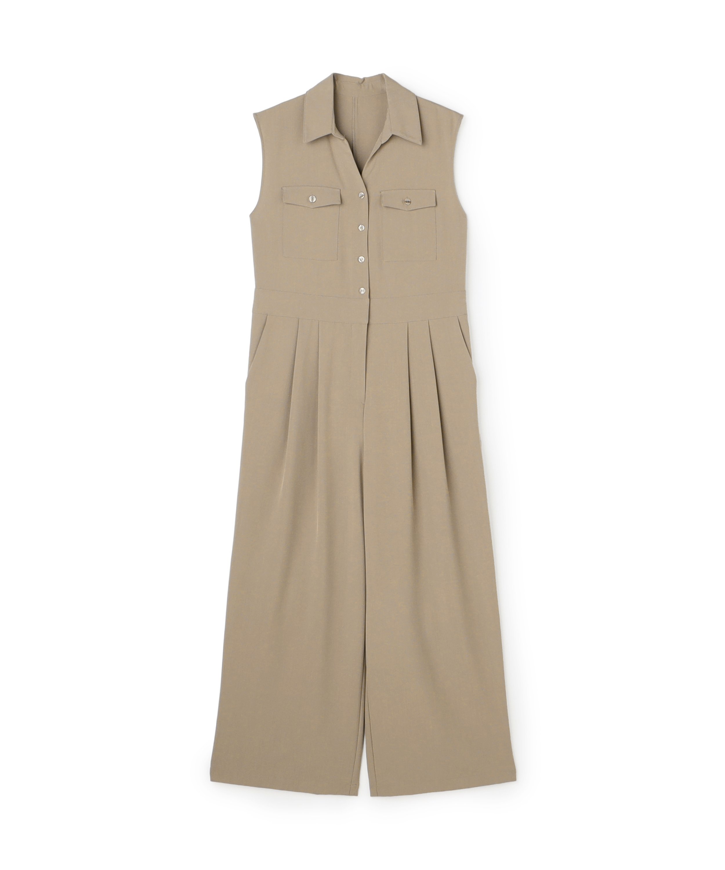 NATURAL BEAUTY BASIC ＜N.＞ダブルポケットジャンプスーツ ナチュラルビューティベーシック ワンピース・ドレス その他のワンピース・ドレス ブラック ベージュ