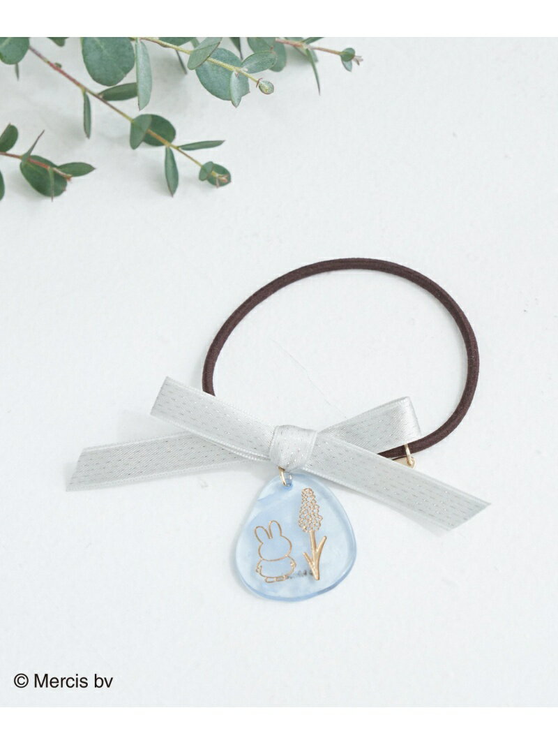 【SALE／20%OFF】ROPE' PICNIC PASSAGE 【miffy*ROPE' PICNIC】フラワーシャイニーリボンポニー ロペピクニック ヘアアクセサリー ヘアゴム ブルーのサムネイル