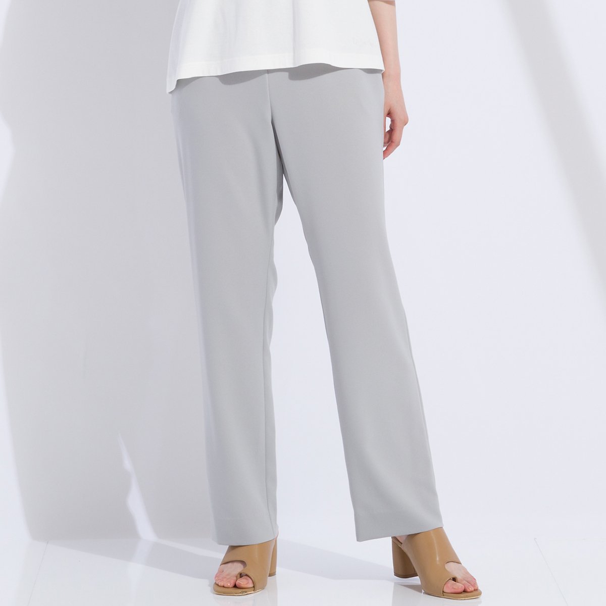 Liliane Burty 無地アムンゼン オールゴムパンツ リリアンビューティ パンツ チノパンツ グレー ブラック【送料無料】