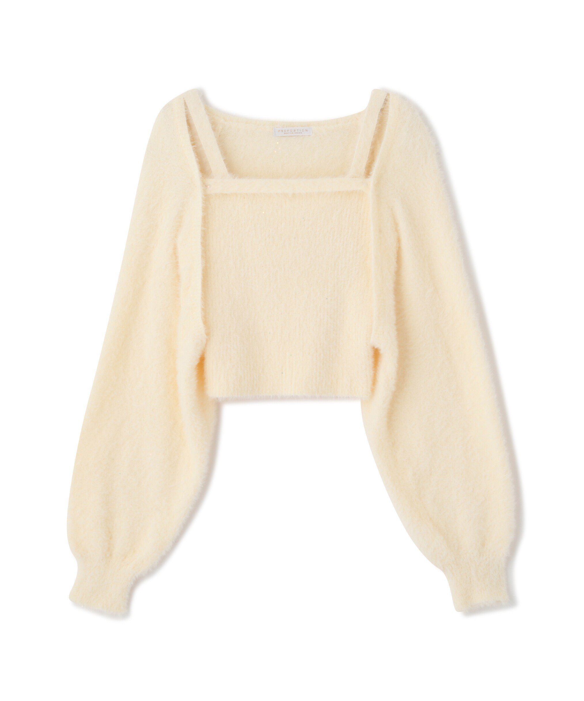 PROPORTION BODY DRESSING フェザーキャミカーディガン プロポーションボディドレッシング トップス ニット ベージュ ホワイト