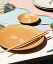 LAKOLE FLOWERプリント四角箸 ラコレ 食器・調理器具・キッチン用品 カトラリー オレンジ グリーン