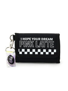 【SALE／50%OFF】PINK-latte ロゴチェッカー折りたたみ財布 ピンク ラテ 財布/小物【RBA_S】【RBA_E】