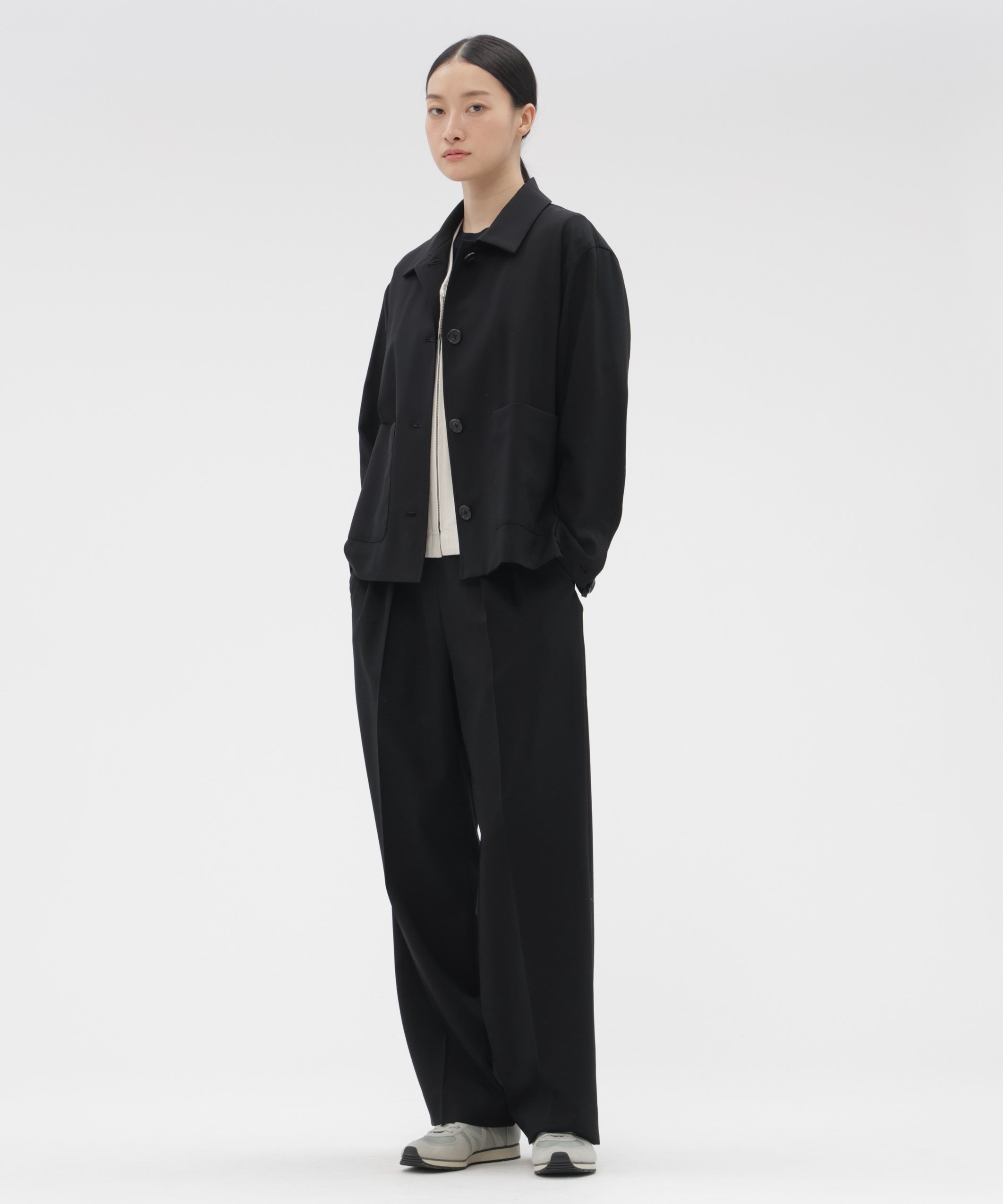 MARGARET HOWELL FINE WOOL POPLIN JACKET マーガレット・ハウエル ジャケット・アウター その他のジャケット・アウター ブラック
