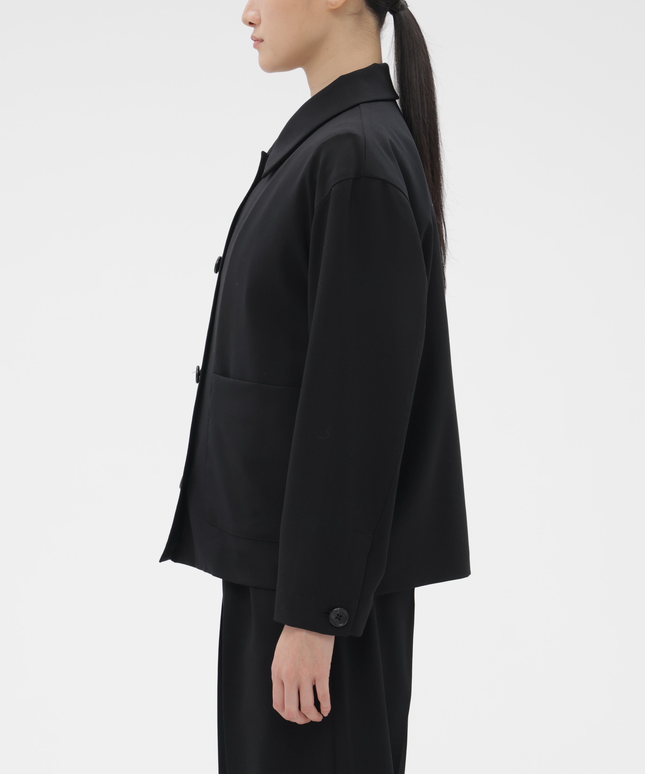 MARGARET HOWELL FINE WOOL POPLIN JACKET マーガレット・ハウエル ジャケット・アウター その他のジャケット・アウター ブラック
