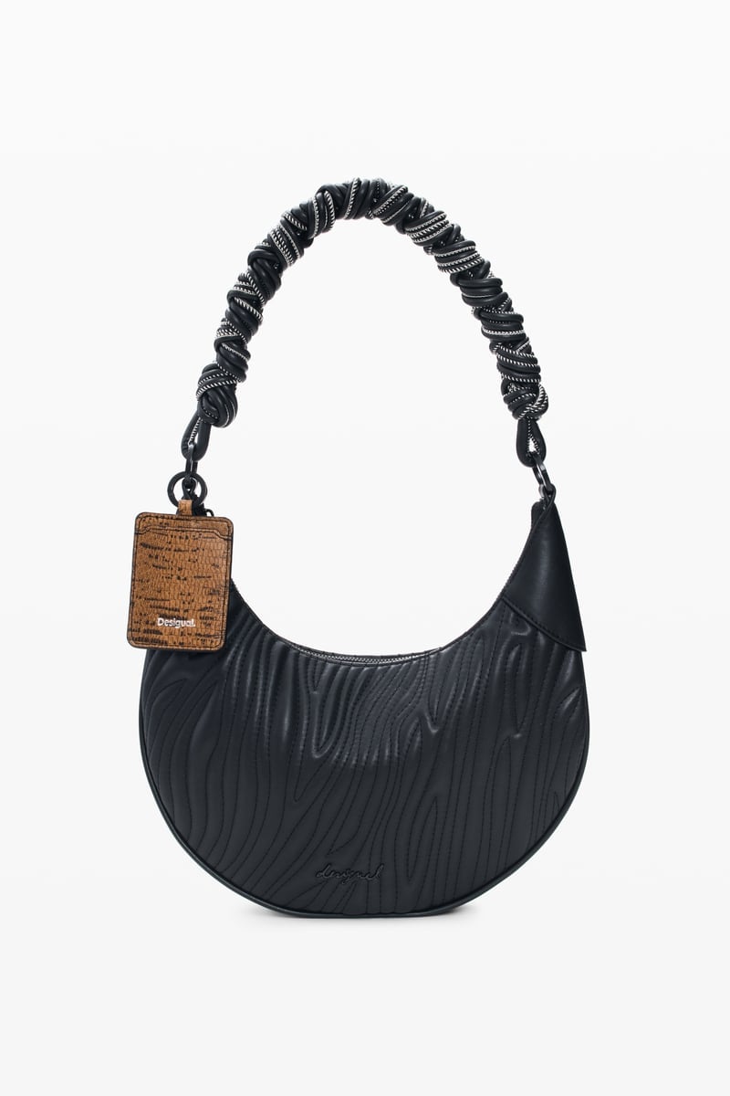 【SALE／30%OFF】Desigual 中くらいの楕円形の型押しバッグ デシグアル バッグ トートバッグ ブラック【送料無料】