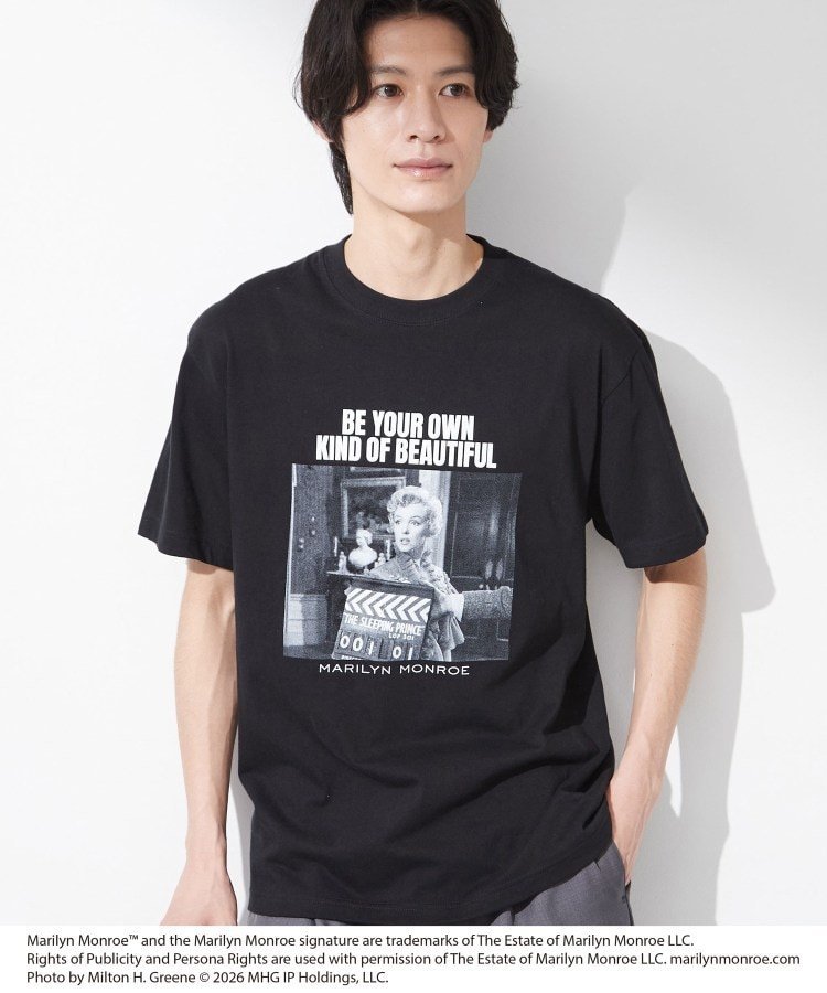 THE SHOP TK 別注マリリン・モンロー / グラフィック半袖Tシャツ ザ ショップ ティーケー トップス カットソー・Tシャツ ブラック ホワイト