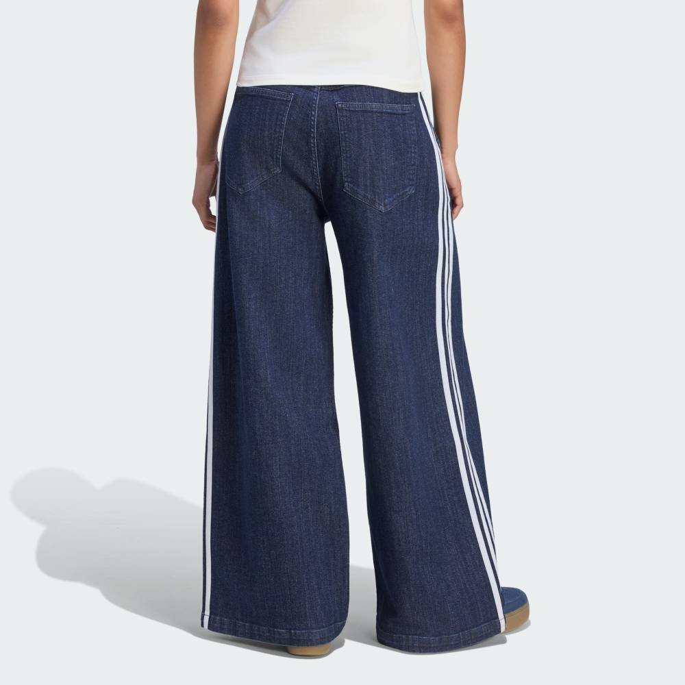 【公式】アディダス adidas 返品可 デニム プリーツ ワイドレッグ パンツ アディダス パンツ その他のパンツ ブルー