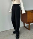 【SALE/64%OFF】JUNOAH callautia スラックスパンツ ジュノア パンツ スラックス・ドレスパンツ グレー ブラック