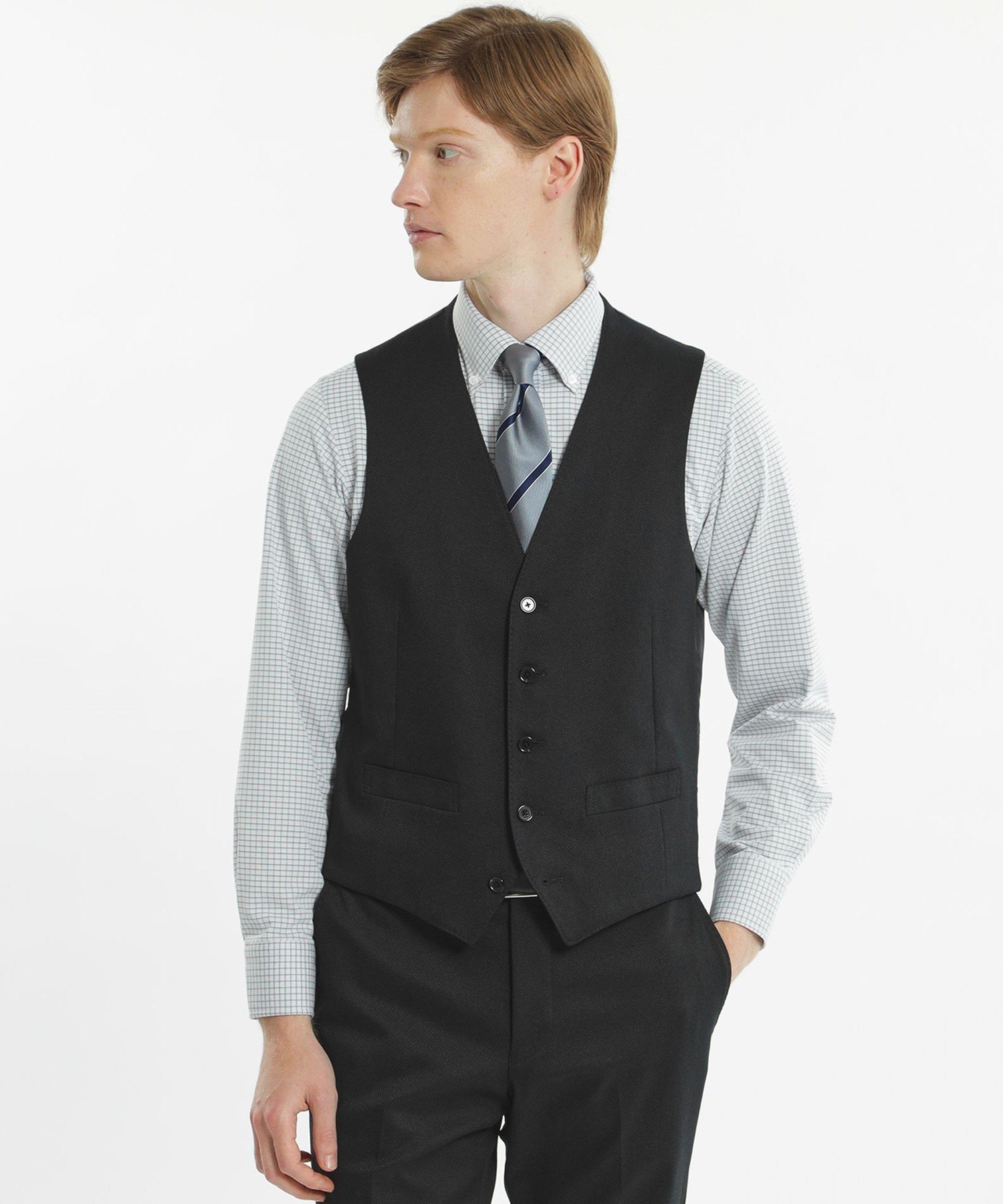 【SALE／30%OFF】MACKINTOSH PHILOSOPHY 【24年秋冬モデル】トロッター ウェストコート#000(ナンバーゼロ)バーズアイストレッチ リサイクル マッキントッシュ フィロソフィー ジャケット・アウター その他のジャケット・アウター ネイビー ブラック グレー【送料無料】