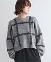 【SALE/15%OFF】notch. シャギーチェックショートプルオーバー ノッチ トップス その他のトップス グレー ホワイト【送料無料】