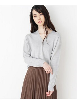 【SALE/70%OFF】OPAQUE.CLIP 【洗える・42(LL)WEB限定サイズ】ゆるVネックニット オペークドットクリップ ニット【RBA_S】【RBA_E】
