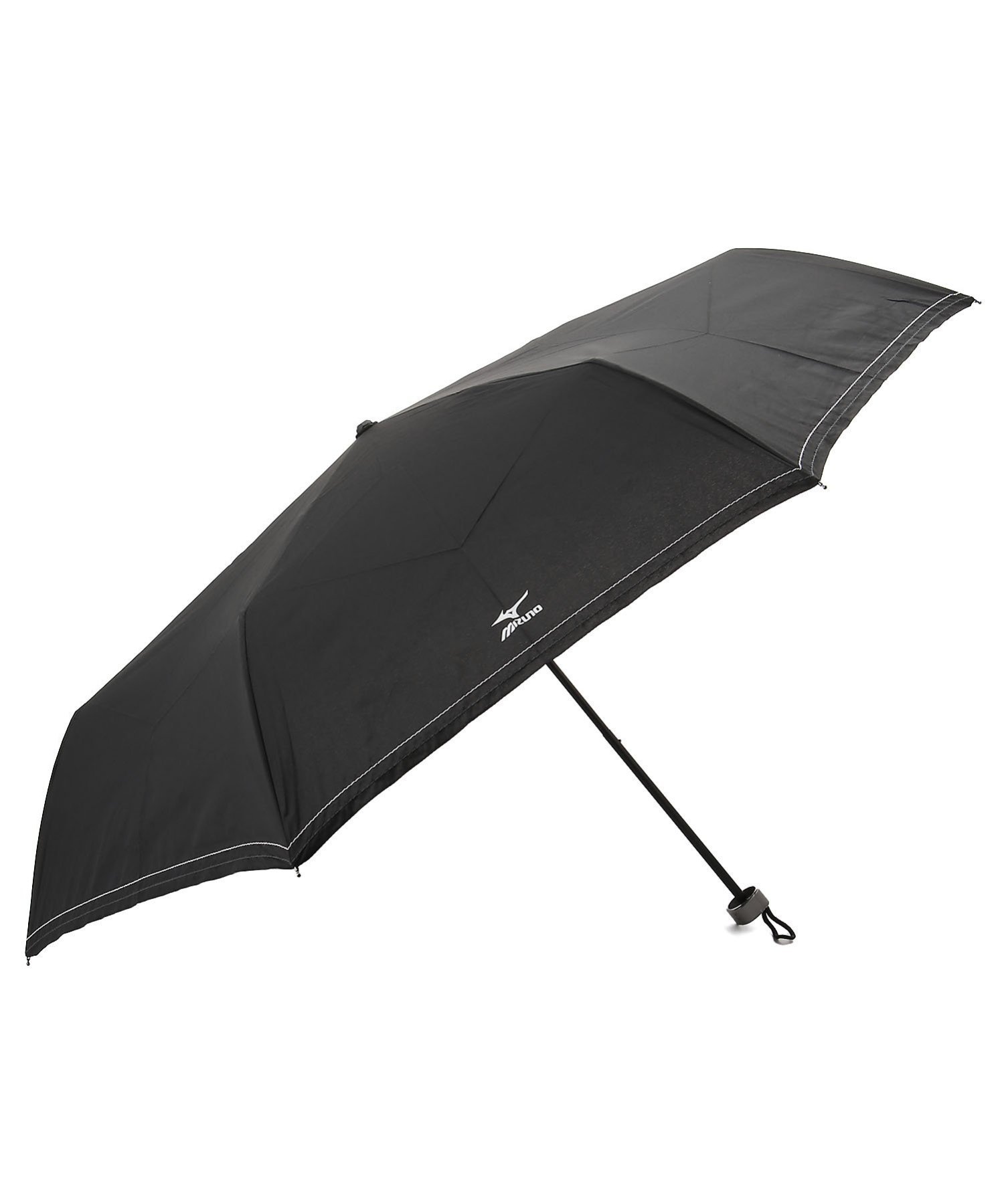 MIZUNO MIZUNO(ミズノ) メンズ 折りたたみ傘 耐風 無地×ステッチ 大きいサイズ 親骨60cm ムーンバット ファッション雑貨 折りたたみ傘 ネイビー ブラック