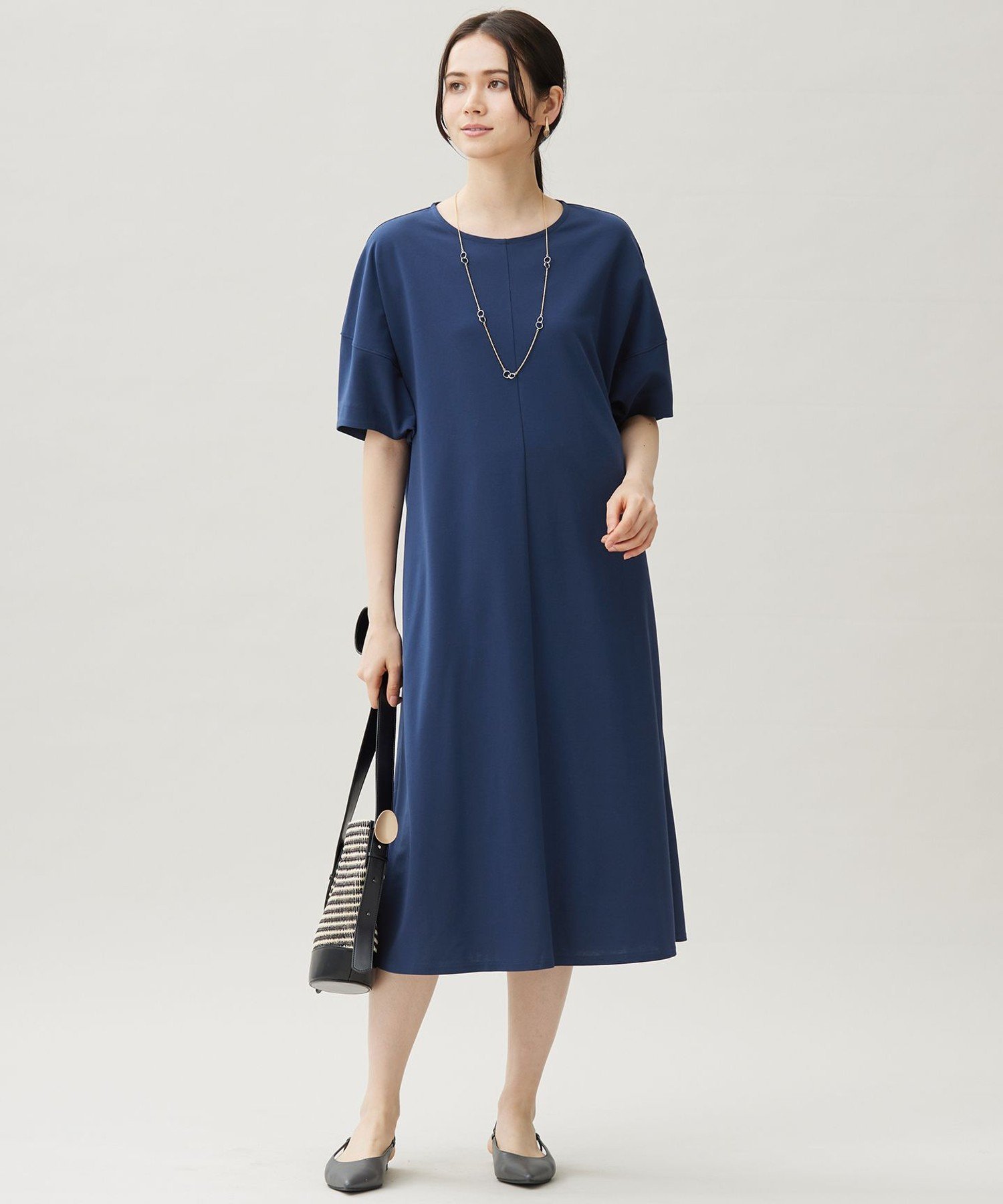 【SALE／30%OFF】自由区 S 【接触冷感・UVカット・吸水速乾・抗菌防臭・洗える】ハイカウントモクロディ ワンピース ジユウク ワンピース・ドレス ワンピース ブラック【送料無料】 stylife-15140158 Rakuten Fashion サンプル画像2