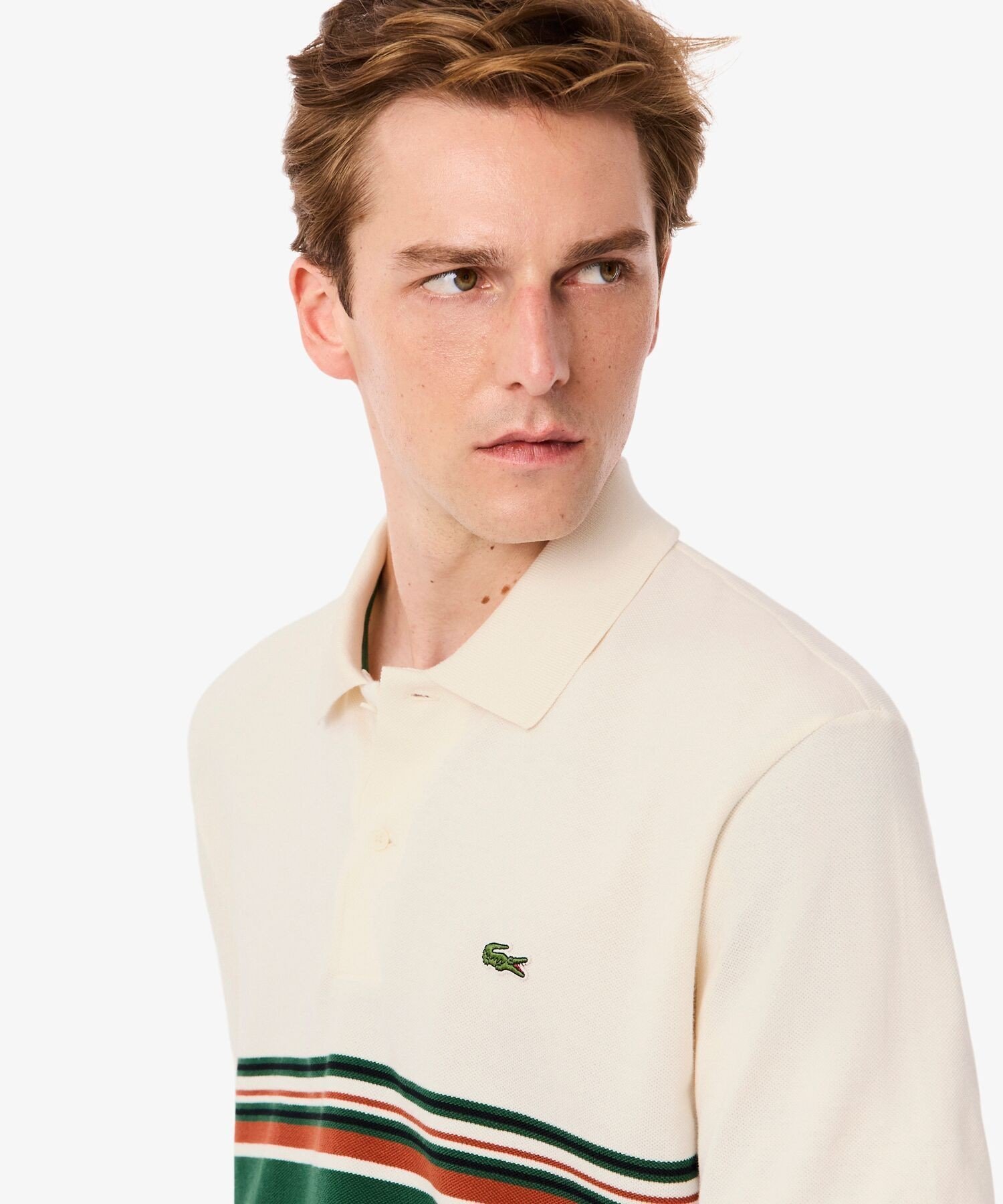 【SALE／30%OFF】LACOSTE フレンチメイドパネルボーダポロシャツ ラコステ トップス ポロシャツ ホワイト【送料無料】