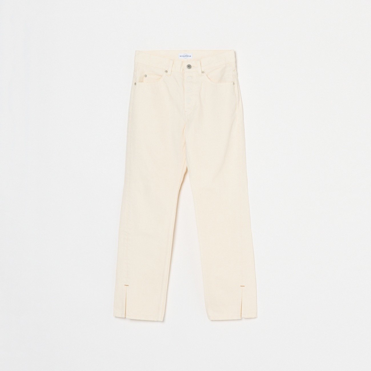 woadblue SLIT STRAIGHT エリオポール パンツ その他のパンツ ホワイト【送料無料】