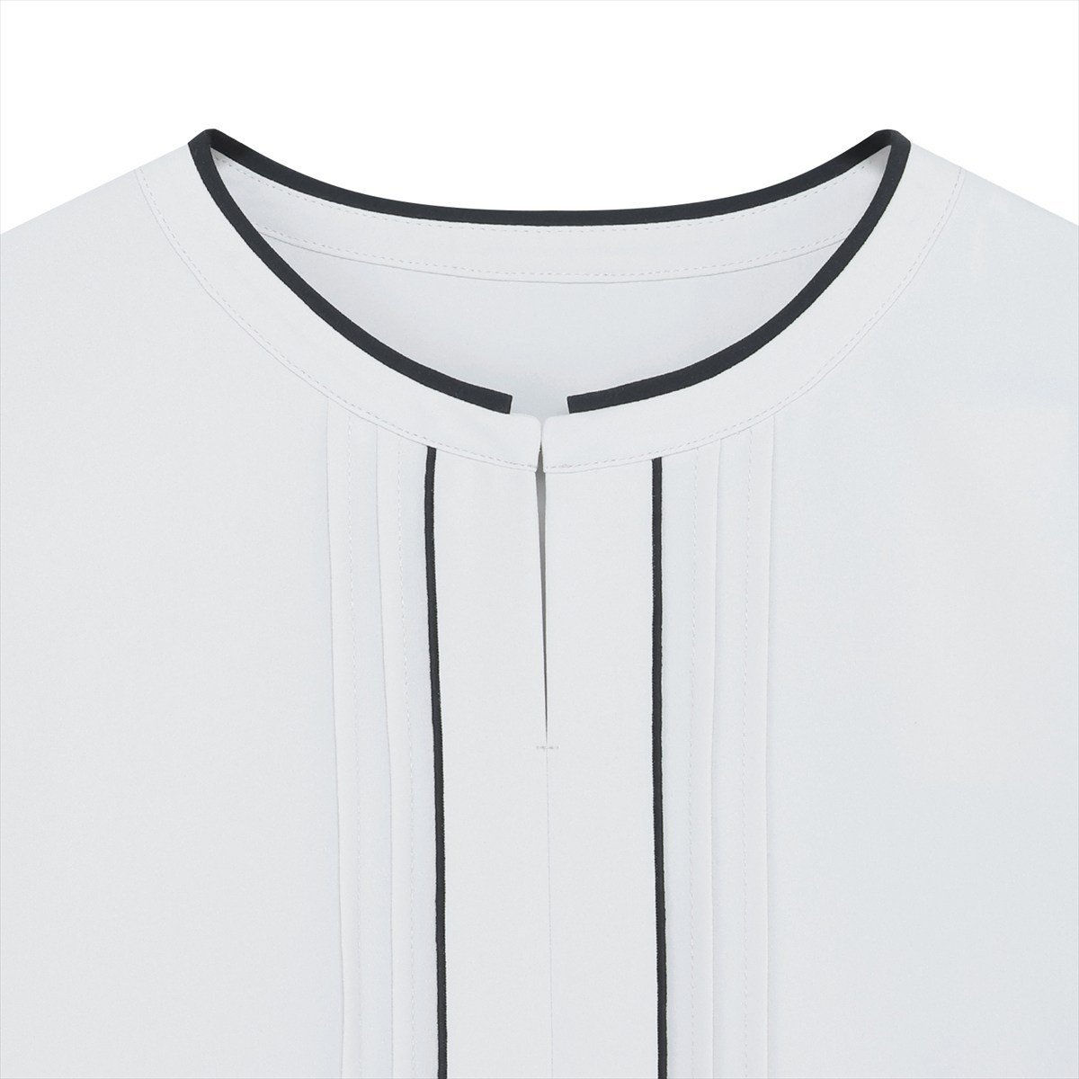 ストレッチジョーゼット 配色クルーネック タックブラウス 七分袖 レディース BL02K101YL20X00-30 トーキョーシャツ トップス シャツ・ブラウス