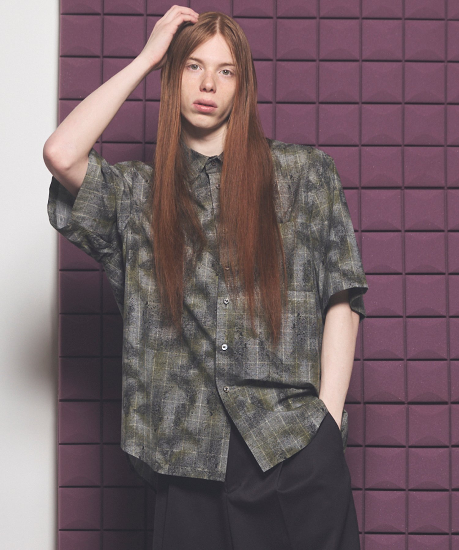 MAISON SPECIAL Prime-Over Regular Collar Short Sleeve Shirt メゾンスペシャル トップス シャツ・ブラウス グレー ピンク ブラック【送料無料】