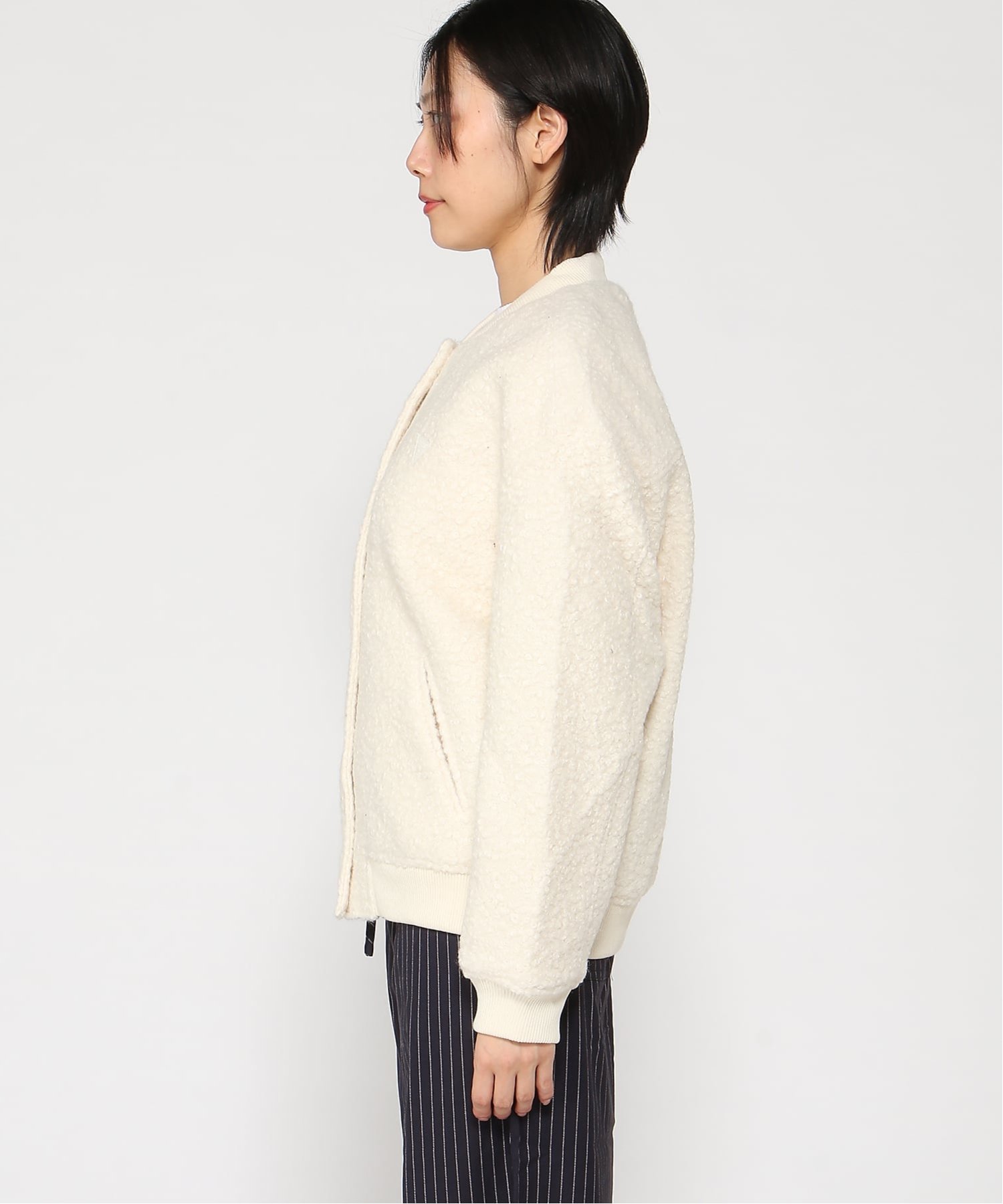 GUESS/(W)AZHA Sherpa Bomber ゲス ジャケット・アウター ブルゾン・ジャンパー ホワイト
