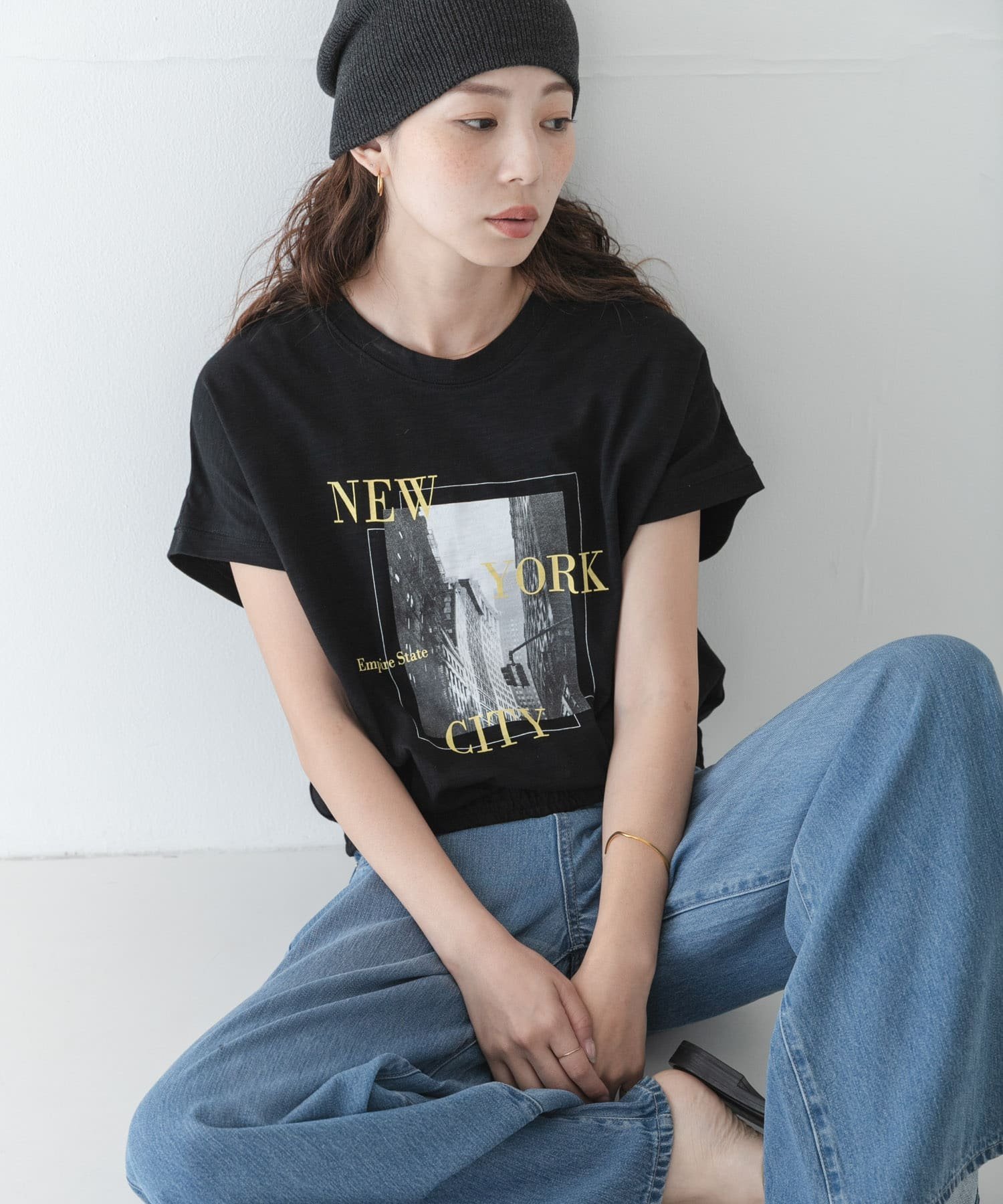 Sonny Label フォトプリントドルマンTシャツ サニーレーベル トップス カットソー・Tシャツ