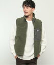 イッカ アウター メンズ 【SALE／10%OFF】ikka CAMP LOGOS 防風シープボアベスト イッカ ジャケット・アウター ダウンジャケット・ダウンベスト グリーン ブラック ベージュ【送料無料】