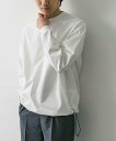 アーバンリサーチ URBAN RESEARCH DOORS 『一部WEB限定カラー』URD Drawstring Long-sleeve T-shirts アーバンリサーチドアーズ トップス カットソー・Tシャツ ホワイト ブラック グレー【送料無料】