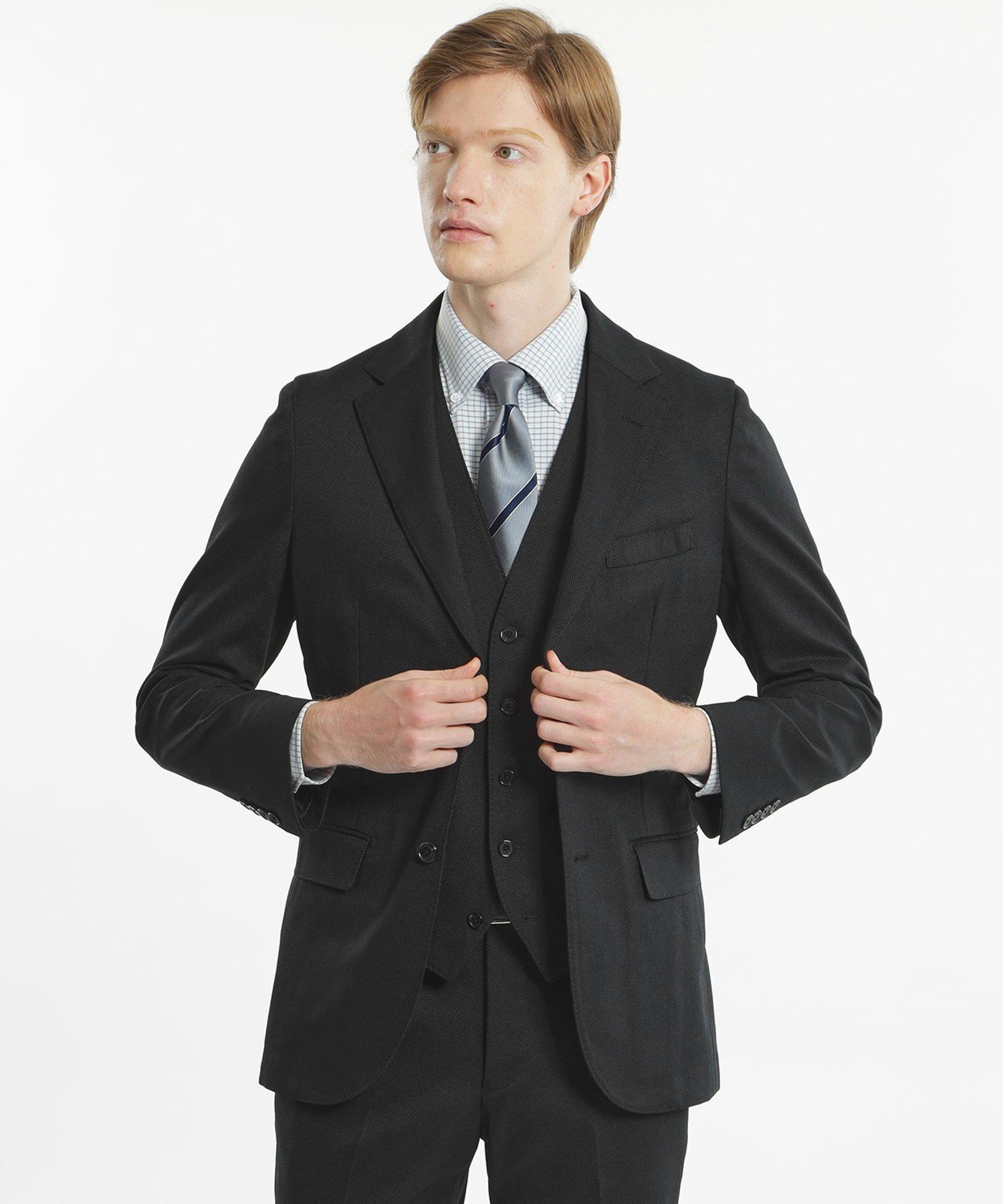MACKINTOSH PHILOSOPHY 【24年秋冬モデル】トロッター ジャケット#000(ナンバーゼロ)バーズアイストレッチ リサイクル マッキントッシュ フィロソフィー ジャケット・アウター テーラードジャケット・ブレザー グレー ブラック ネイビー【送料無料】