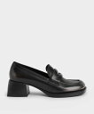 CHARLES & KEITH アシメトリック ペニーローファーミュール チャールズアンドキース シューズ・靴 ローファー グレー レッド【送料無料】