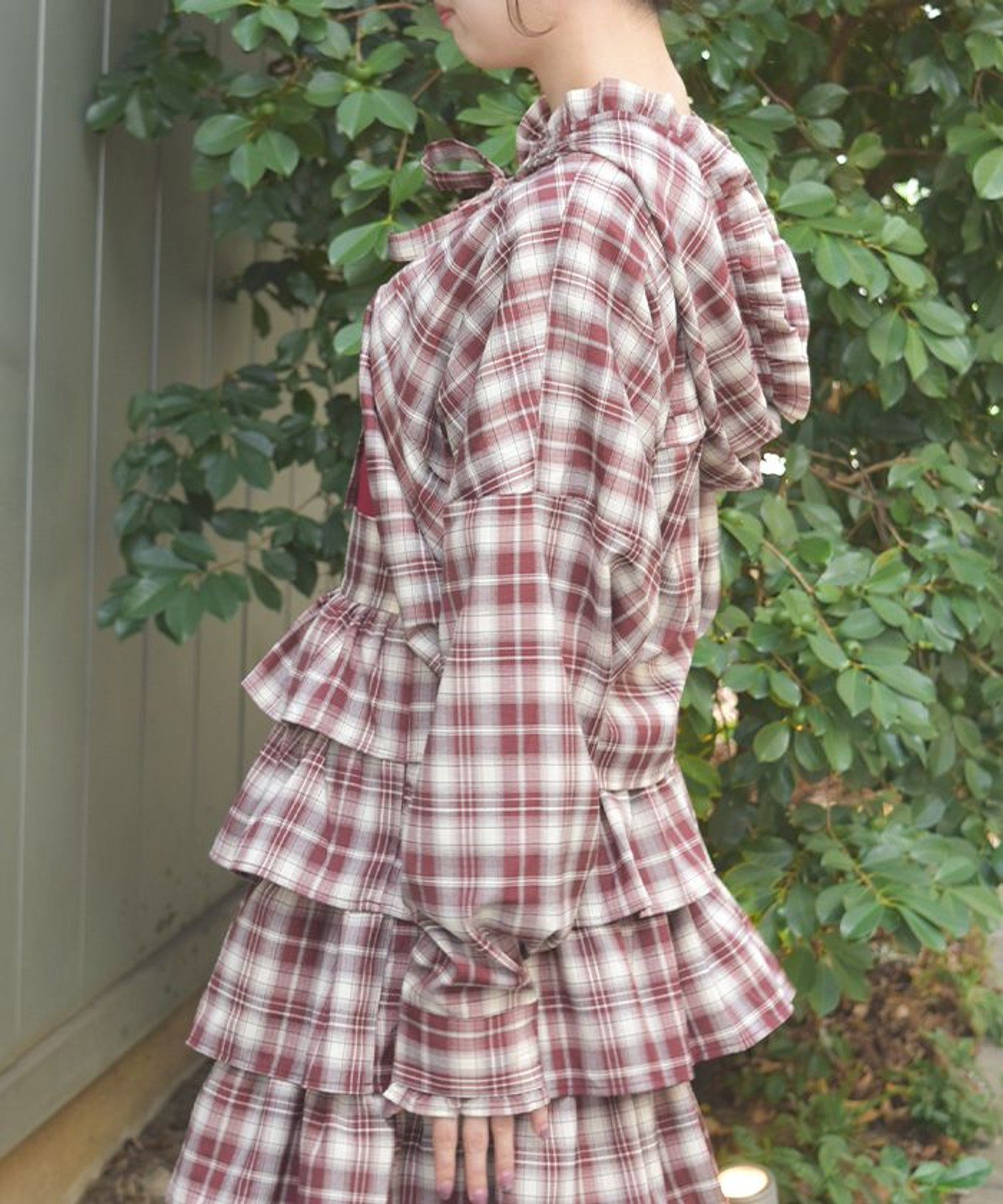 【SALE／37%OFF】axes femme POETIQUE フーディショートチェックブラウス アクシーズファム トップス シャツ・ブラウス