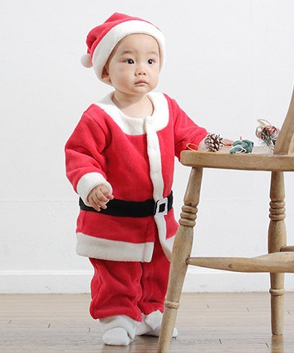 BACKYARD FAMILY 【Aenak】サンタカバーオール ボア ローラ マタニティウェア・ベビー用品 ロンパース・カバーオール レッド