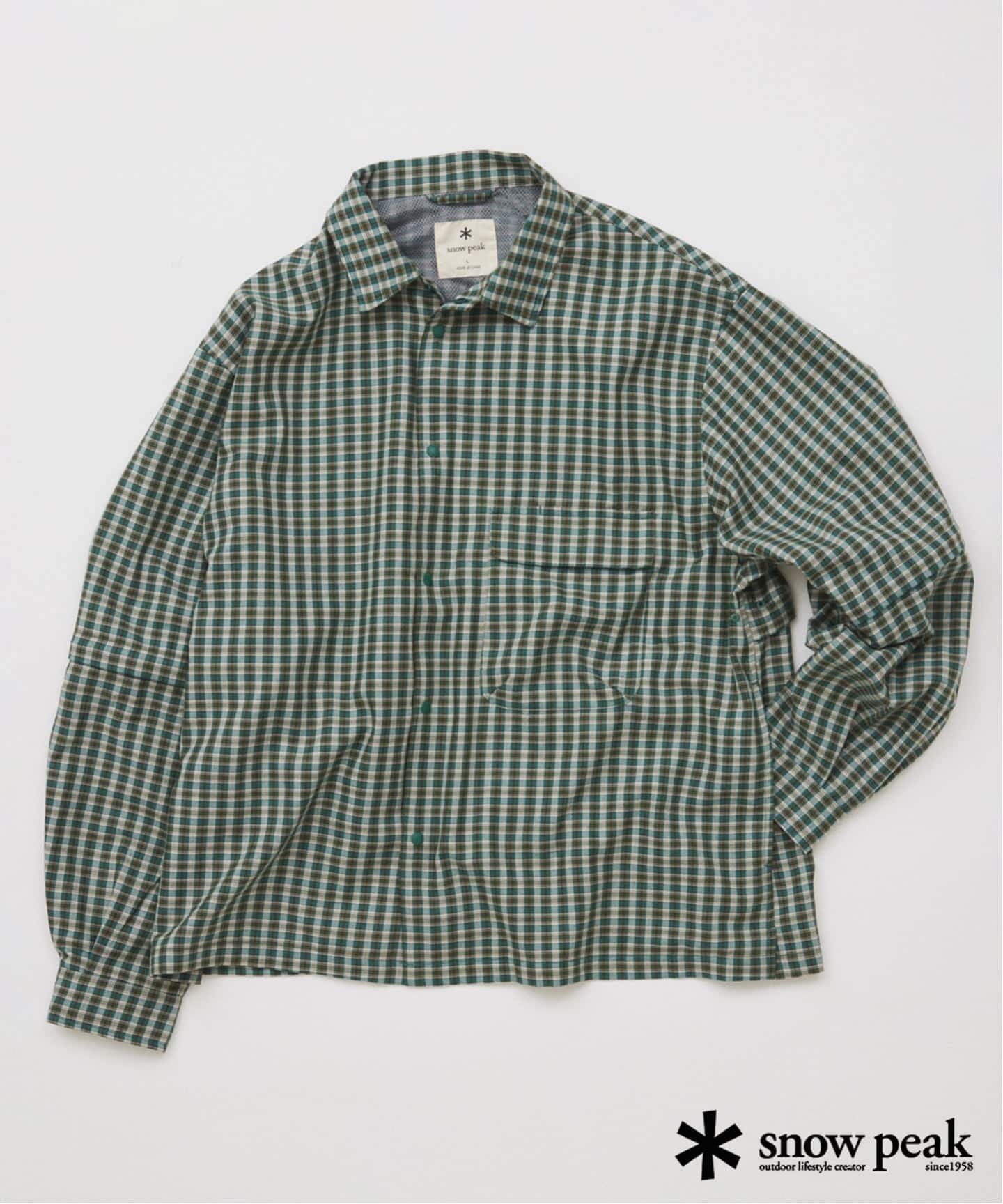 JOURNAL STANDARD snow peak / スノーピーク 別注 チェック ユーティリティ シャツ ジャーナル スタンダード トップス シャツ・ブラウス ブラウン グリーン【送料無料】