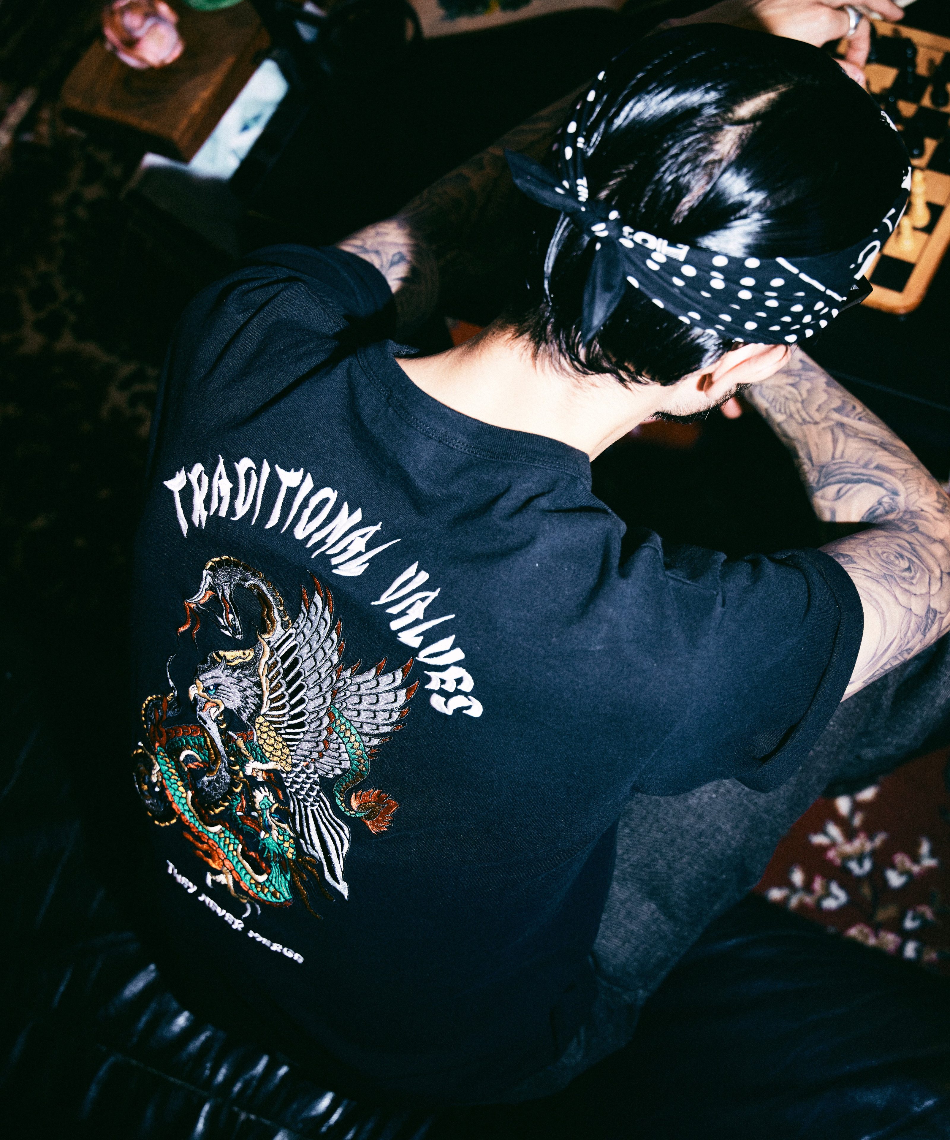 Schott BATTLE ROYALE EMB. T-SHIRT/バトル ロワイヤル 刺繍 Tシャツ ショット トップス カットソー・Tシャツ ブラック ホワイト ベージュ【送料無料】